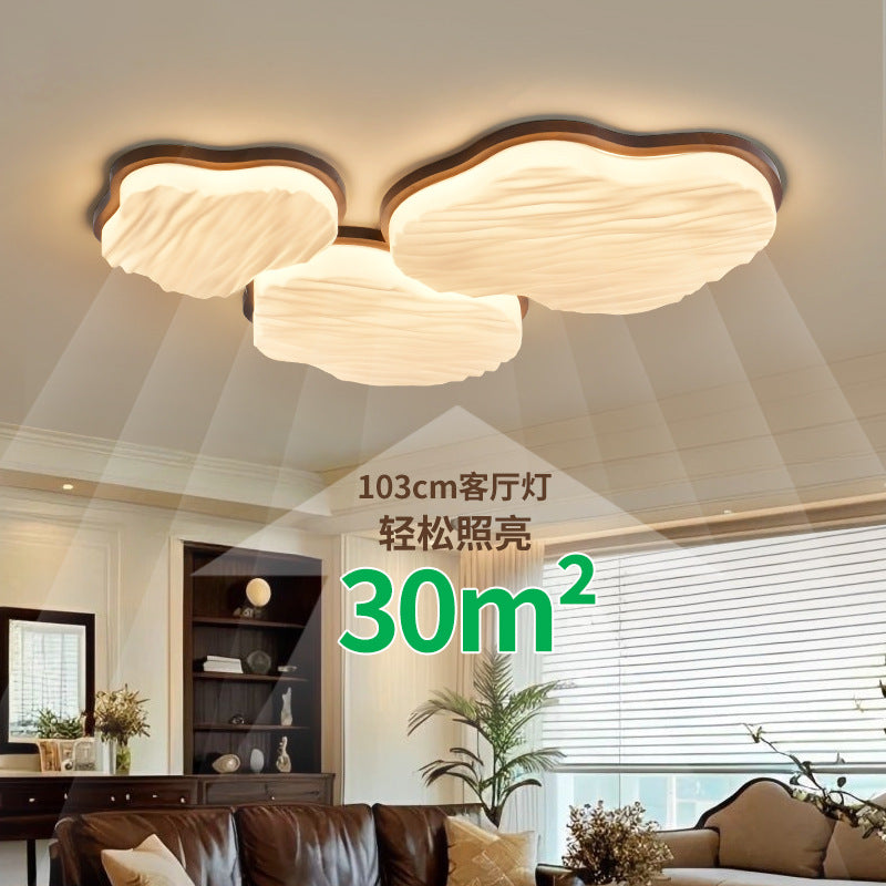 Living room ceiling light 2025 new wabi sand wind cloud eye protection hall main light warm bedroom whole house lighting E