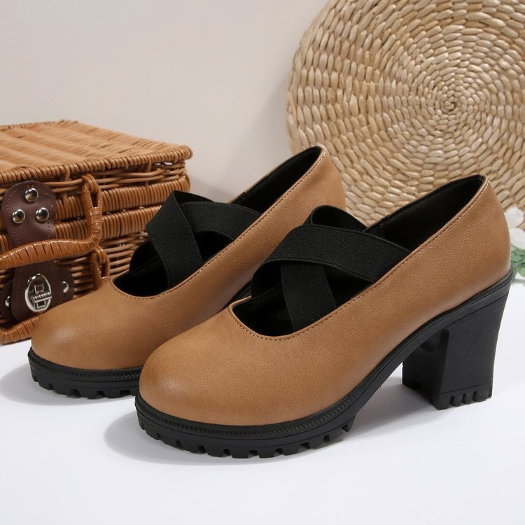 Wholesale women's plus size loafers: new spring/autumn  collection - casual slip-ons with chunky heels and high heels