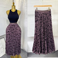 K-style high waist elastic waist rufflespleated skirt female a-line skirt slimming lookeasiest for matchwork clothing skirt