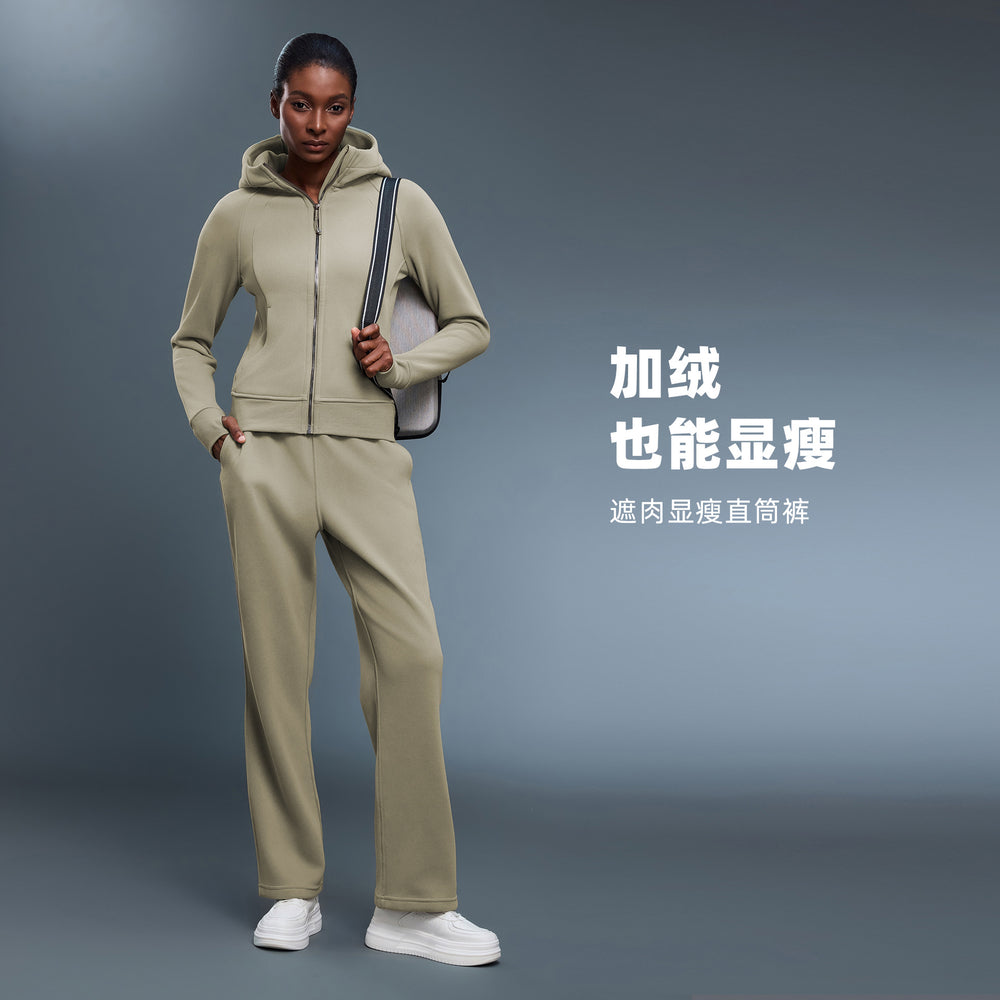Loose sports pants for women fall and winterfleece-linedheattechcomfortablestraight-leg pants work clothingeasiest for matchslimming lookcasual pantsd25135