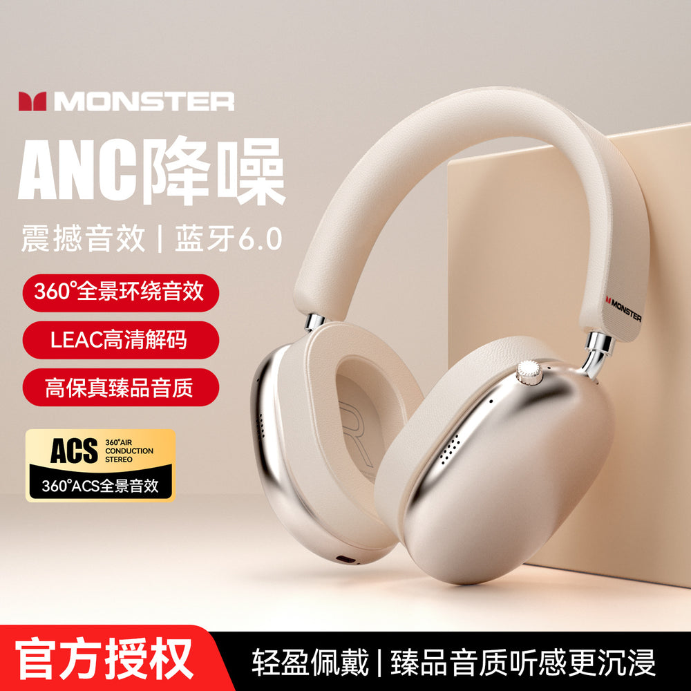 Mons ah100 wireless bluetooth headphones with anc noise cancellation - bluetooth 6.0 for sports and running