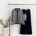 European autumn/winter women's fashion 2024 new arrival: high-end casual chic, age-defying knitted sweater three-piece set