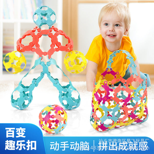 Cross-border children's changeable fun buckle assembly building block hands-on creative modeling DIY boys and girls educational toys