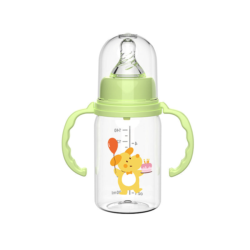 English boxed baby bottle baby anti-choking and anti-flatulence bottle newborn with handle anti-drop pp label mouth bottle