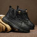 Soft sole 2025 spring new martin boots retro men's shoes work high-top leather shoes non-slip work boots casual ankle boots