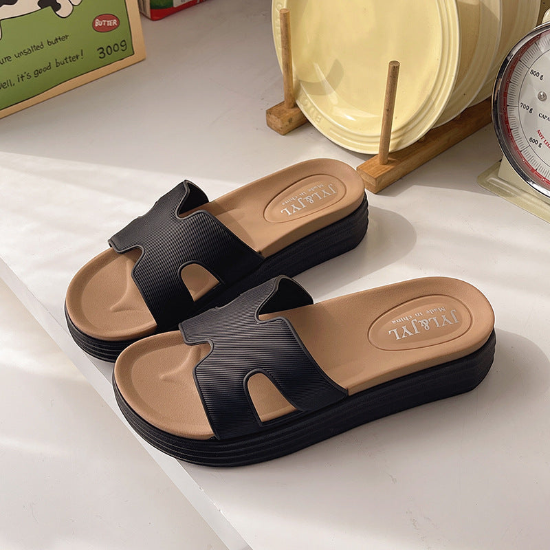 Women's flat slippers for summer 2025: new, high-end, soft-soled, retro-style, exquisite one-strap mules for outdoor wear