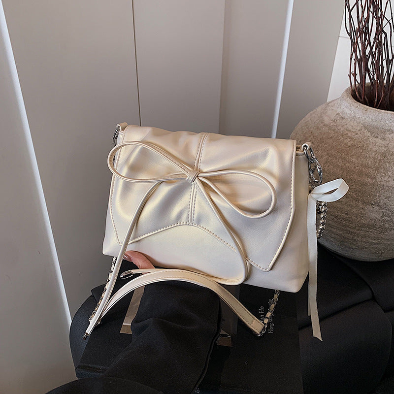 Ballet style bag women's 2025 new popular fashion versatile shoulder bag high-end silver chain messenger bag