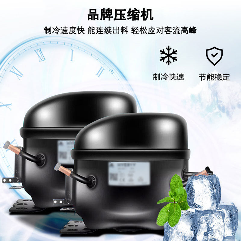 9228 ice cream machine - commercial automatic vertical three-color ice cream cone maker - gold finish, high production capacity