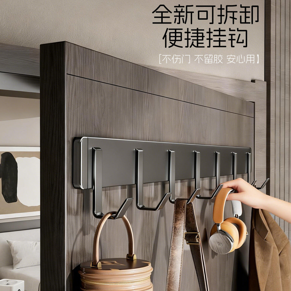 Seamless adhesive wall-mounted clothes hanger, over-the-door hook, heavy-duty, drill-free, load-bearing, bathroom clothes hook