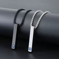 new product fashioneasiest for matchfashion style couple cuboid necklace mirror stainless steel stereo rod diamond pendant