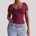 European and american style versatile round neck short sleeve tank top t-shirt women's clothing 2025 autumn/winter amazon independent website