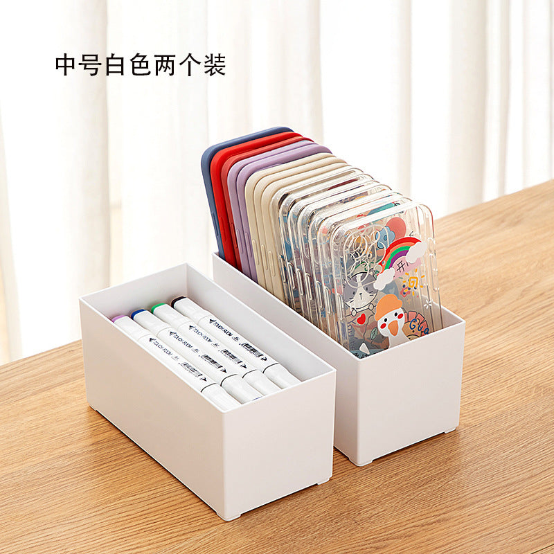Office coffee tea bag desktop storage box transparent plastic sundries stationery cosmetics mobile phone case storage box