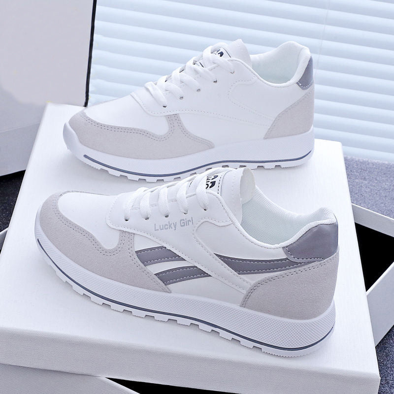 korean version of argan shoes for women, trendy 2025 spring and autumn new student running sports shoes, street style white shoes, dad shoes