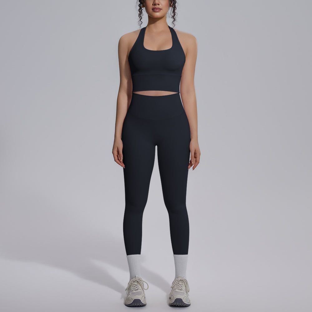 new arrival nude tight yoga wear sports beautiful back high waist hip lifting pants suit quick-drying running fitness wear