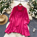 Relaxed and effortless style women's summer top - european fashion design, heavily embellished with rhinestones, single-breasted batwing sleeve blouse