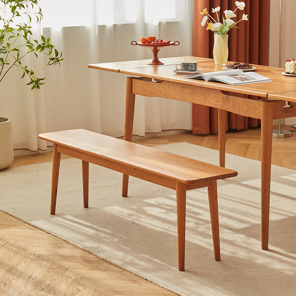 Nordic all solid wood bench cherry wood shoe changing stool household bench small apartment bedside stool Japanese rectangular stool