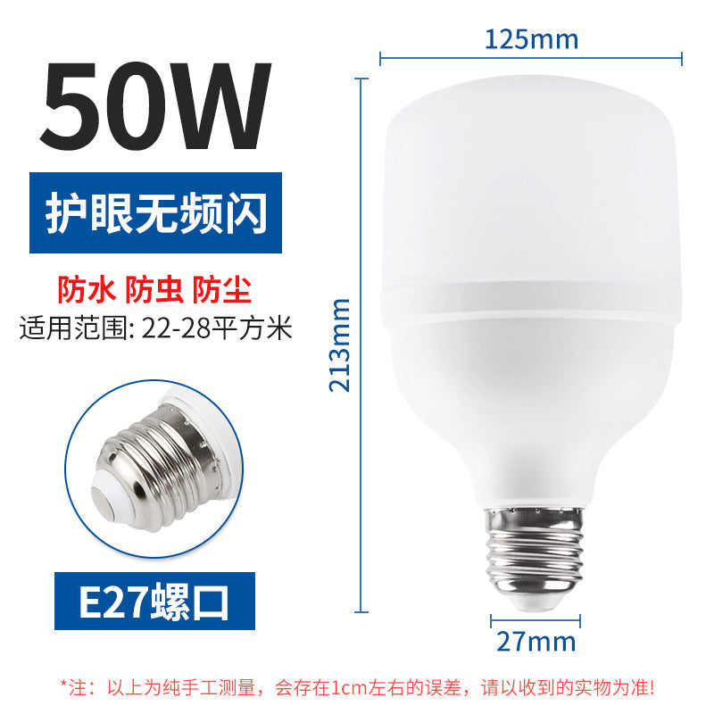 LED light bulb e27 screw light bulb plastic package aluminum bulb lighting household light bulb super bright eye protection light bulb manufacturer wholesale