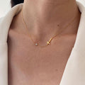 European and american style cross-border niche small and large diamond-encrusted cross necklace bracelet two-piece set clavicle chain for women titanium steel does not fade