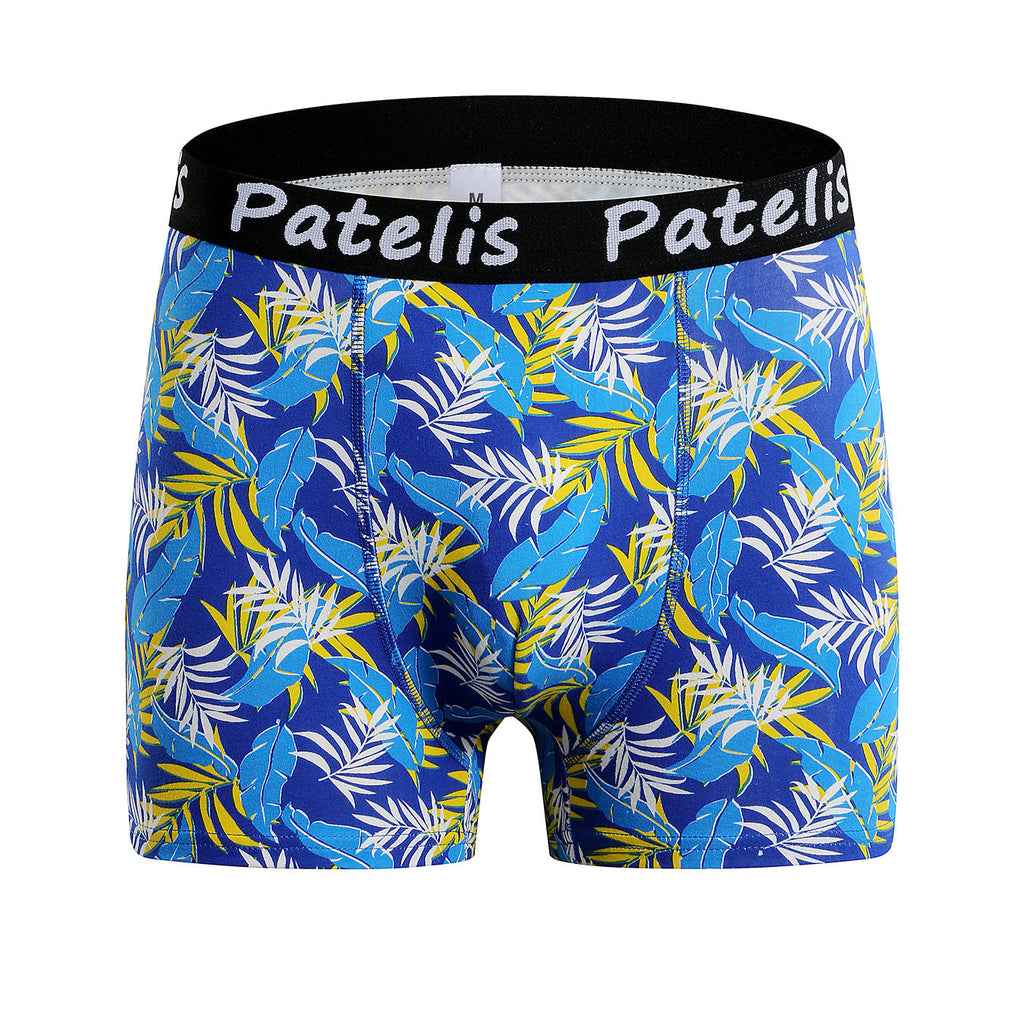 Men's underwear cotton large size 140kg printed boxers US size sports underwear, can be worn up to 250kg