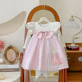 Girls' dress  spring new collection: snow white couture gown with oversized bow and exquisite embroidery