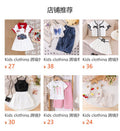 Kids clothing  cross-border new arrivalfashionspring & fallgirl white short-sleeved t-shirt baby children's clothing