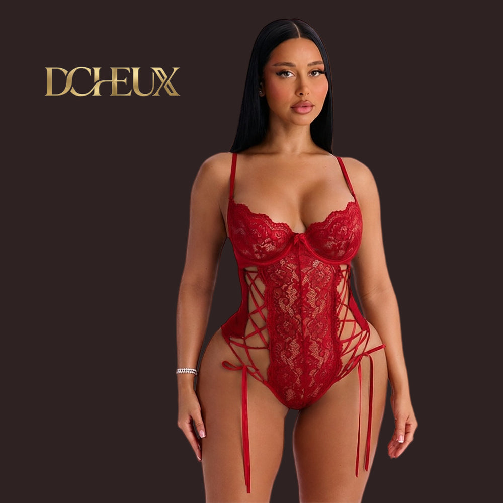 Dcheux sexy lingerie babydoll - new summer lace trim cutout bodysuit