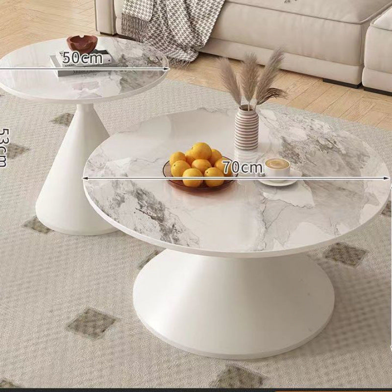 Cream style slate coffee table round living room for home small apartment b&b popular table modern normcore combination coffee table