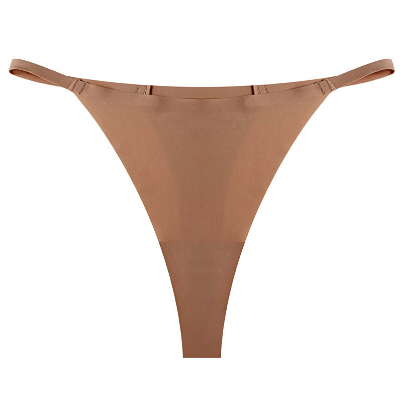 exclusive low-waist seamless sexy thin strap underwear for women one-piece ice silk comfortable breathable quick-drying underwear sports