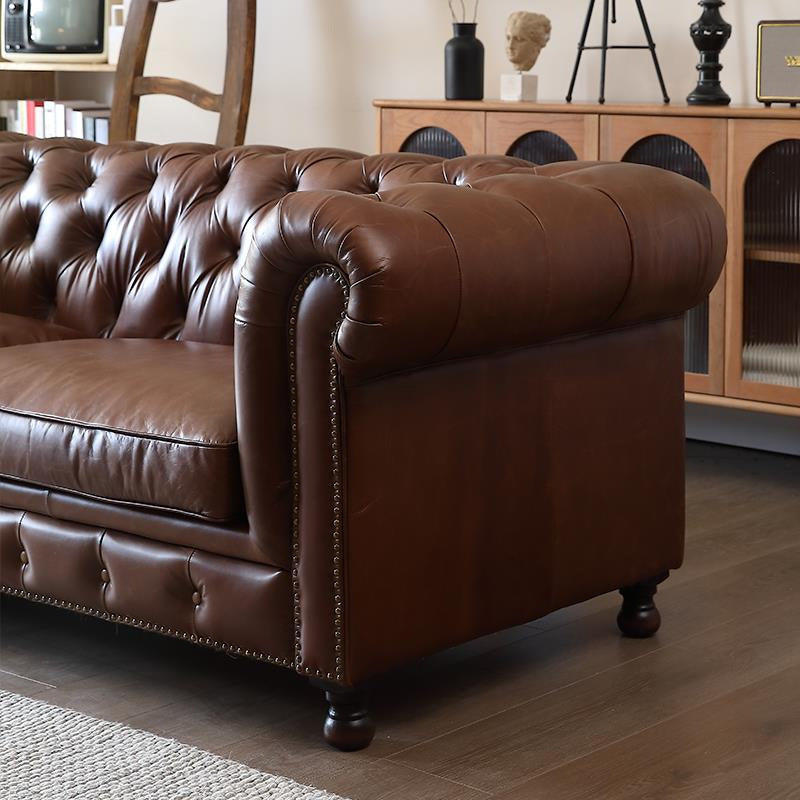 export genuine leather sofa living room european style sofa high-end luxury american retro oil wax leather sofa wholesale