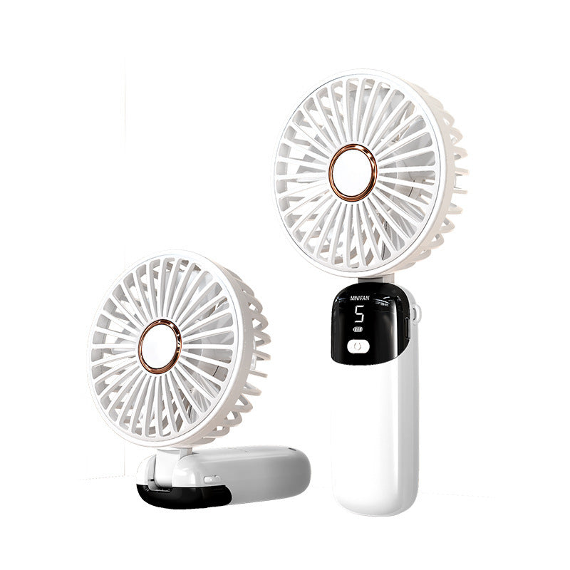 New handheld small fan portable mini usb student dormitory small fan charging desktop blowing food supplement folding fan