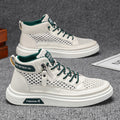 2026 spring trendy new hollow-out mesh breathable chunky sole casual men's shoes - hot selling versatile anti-slip high-top sneakers