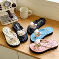 Cute polka dot platform flip-flops - women's summer lightweight soft sole height increasing everyday outdoor anti-slip beach vacation sandals