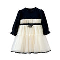 Girls' dress -  spring new arrival - hepburn style bow detail - high-end birthday gown - trendy princess dress