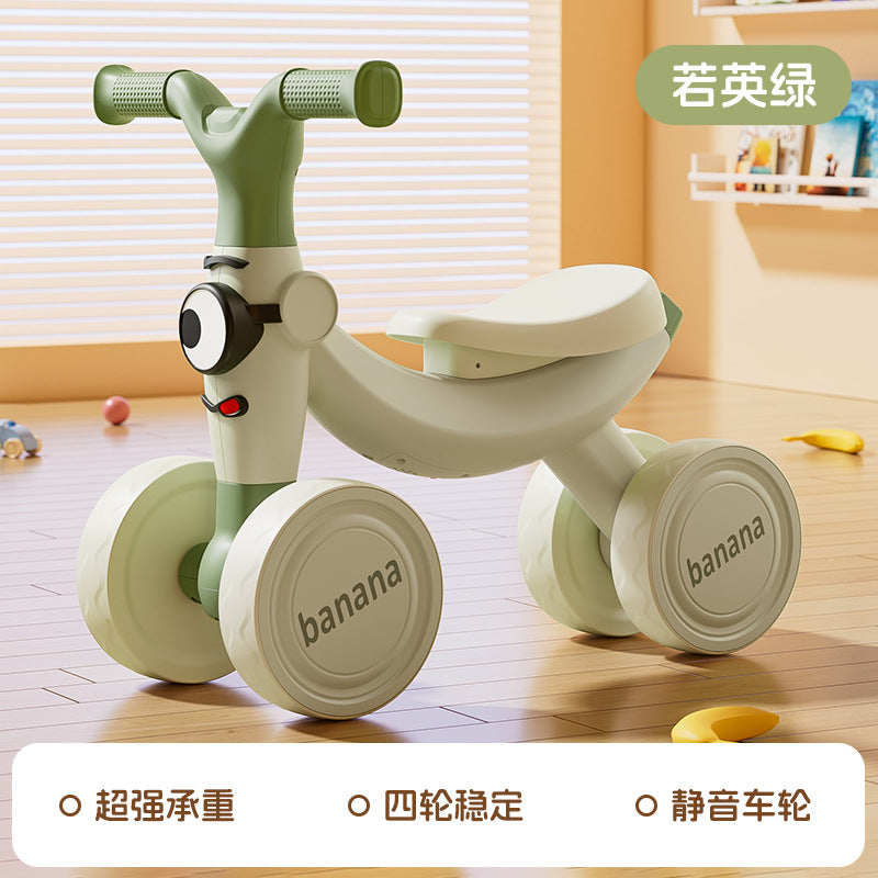 New children's balance car without pedals 1-3 year old baby scooter children's scooter four-wheel toddler yo-yo