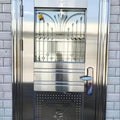 304 stainless steel door self-built house double-open rural glass door for home white steel rose entrance security door