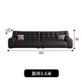Italian normcore big black bear sofa living room genuine leather sofa first layer cowhide high back black leather sofa