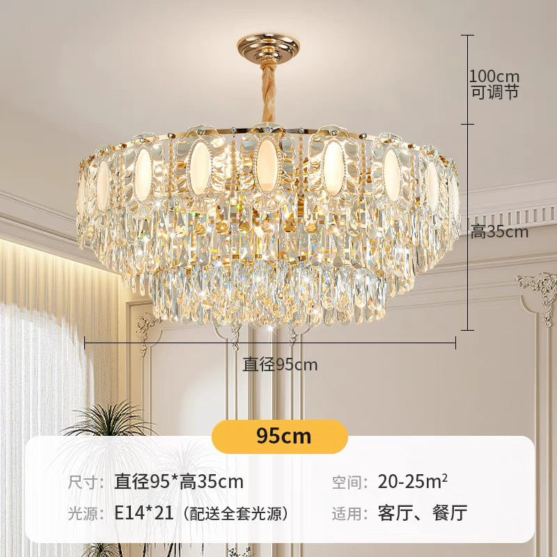 French Cream Wind Light Luxury Crystal Chandelier Living Room Main Light Bedroom Light 2025 New Simple Dining Room Lighting