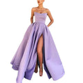 new european and american export style evening gown - sexy bandeau slit maxi dress for performances, banquets, and hostesses