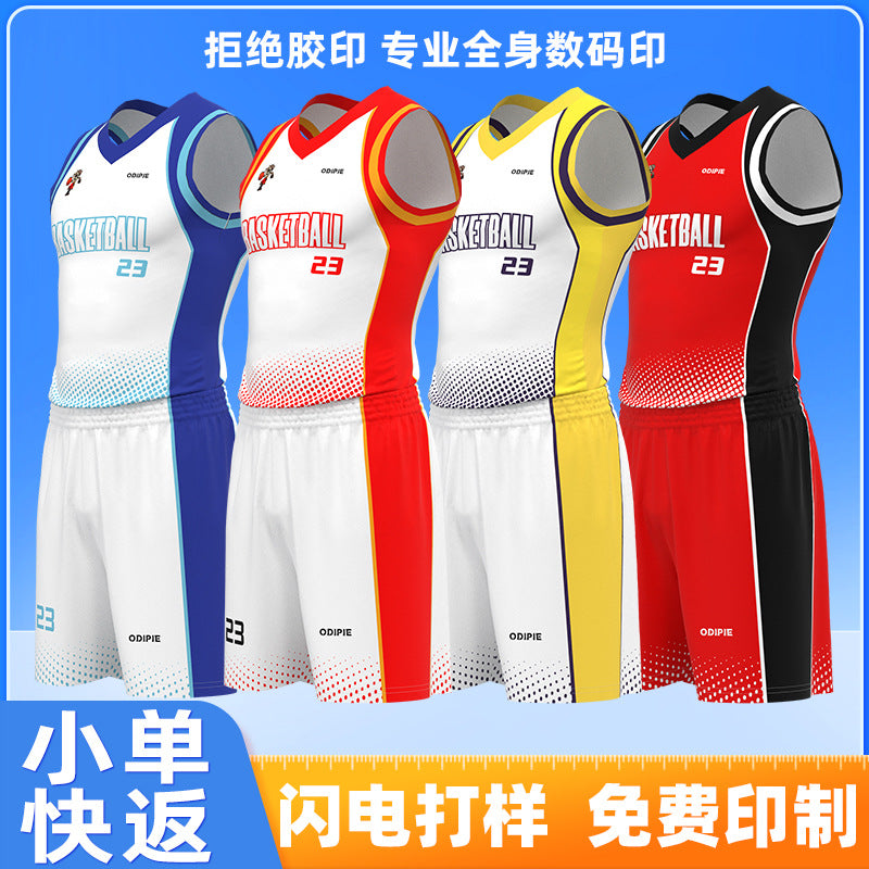 Adult game training jersey sports basketball jersey heat transfer quick drying jersey basketball jersey set custom printing
