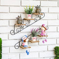 American country pastoral creative staircase shape cafe clothing store wall decoration wall hanging flower rack shelf wall hanging