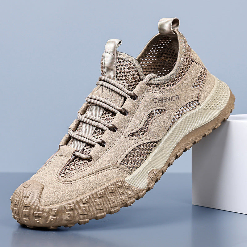 Men's safety shoes 2026: breathable, versatile mesh casual shoes for summer - anti-slip, wear-resistant, and hiking-ready