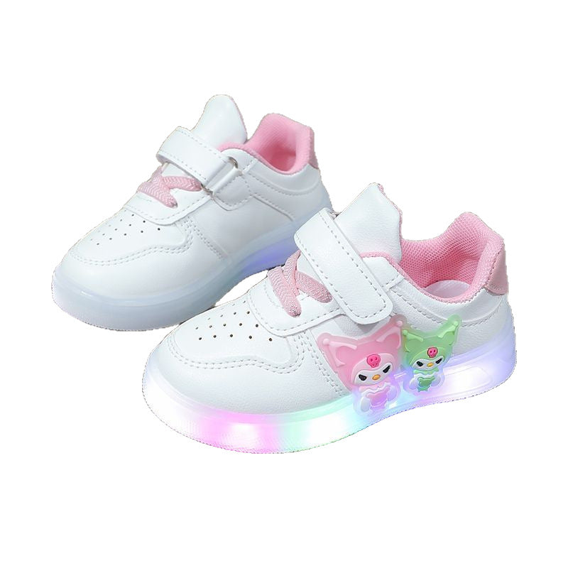 girls' light-up sneakers - mesh casual shoes, kids' running shoes, led light-up shoes