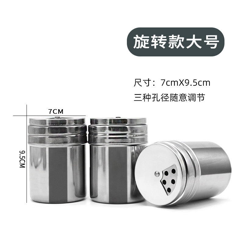 Bia stainless steel rotating seasoning bottle seasoning jar barbecue seasoning bottle toothpick holder powder bottle pepper jar barbecue charcoal