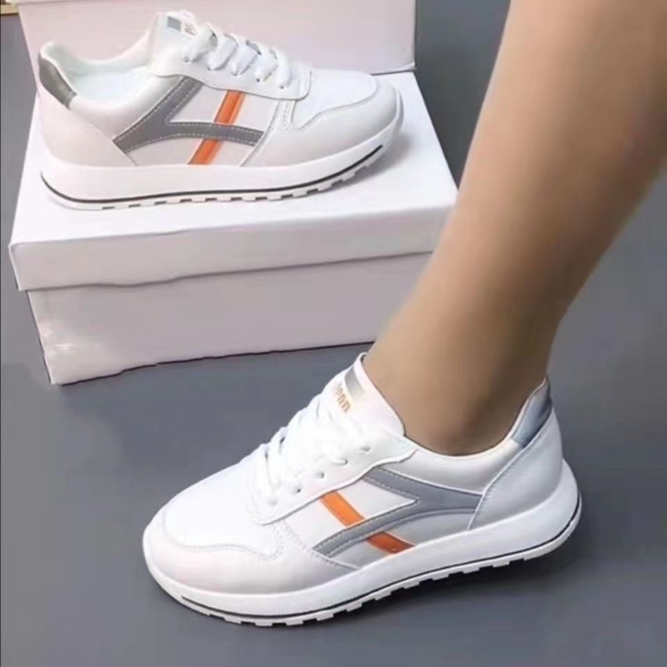 Women's shoesfall and winter german training white shoeseasiest for matchniche style thin sole sports student board shoes women's forrest gump casual board shoes