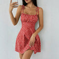 european and american cross-border french retro floral slim-fit camisole dress