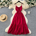 Pure desire french suspender dress for women summer waist slimming lookelegantclassy long skirt holiday style