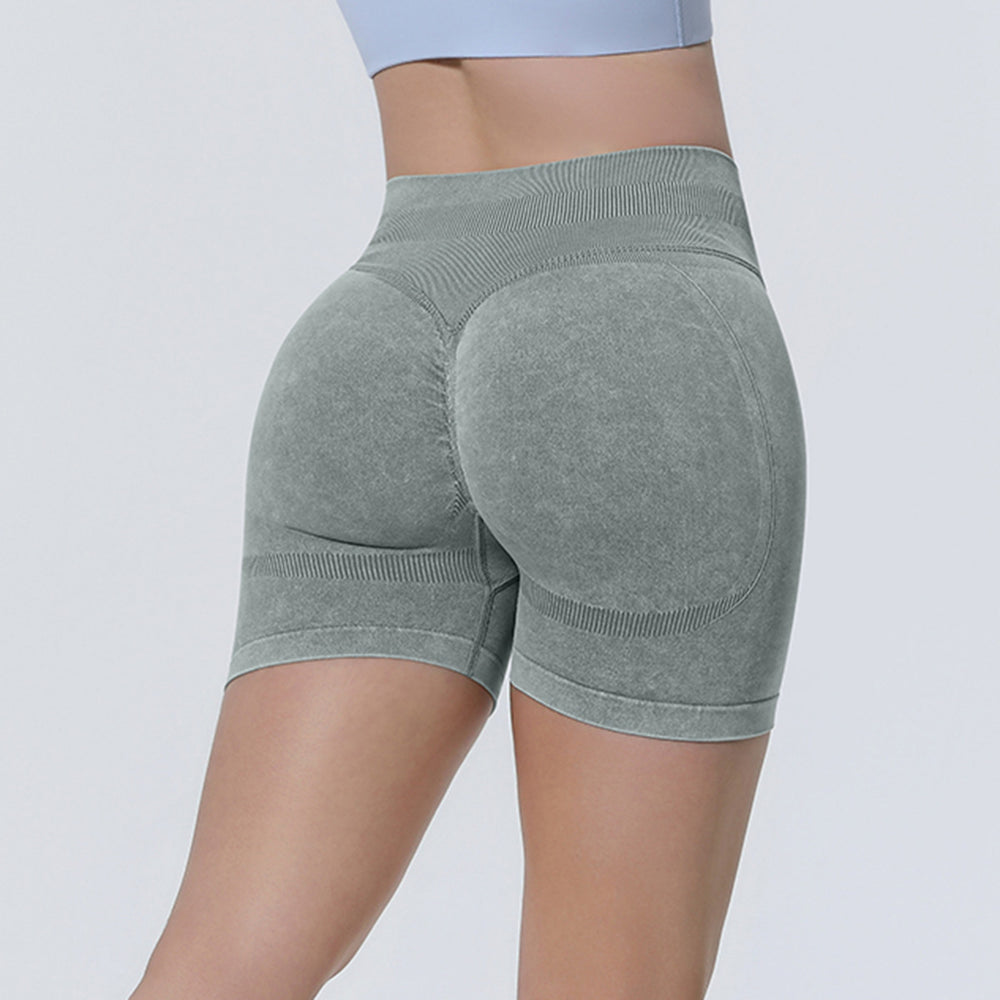 New arrival cross-border seamless washable tight high elastic high waist yoga shorts sports running fitness yoga wear three-quarter pants