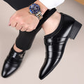 2024 new men's leather dress shoes - korean style business formal shoes, plus size pointed toe casual shoes, dropshipping available