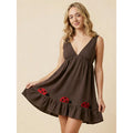 spring new women's  fashion solid color deep v-neck sleeveless sexy cami dress