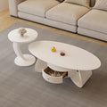 Coffee table cream style slate coffee table oval coffee table for home living room small apartment simple modern